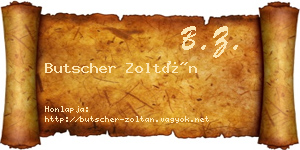 Butscher Zoltán névjegykártya